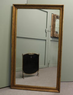 Tall French Rectangular Mirror with Aged Gilt Frame