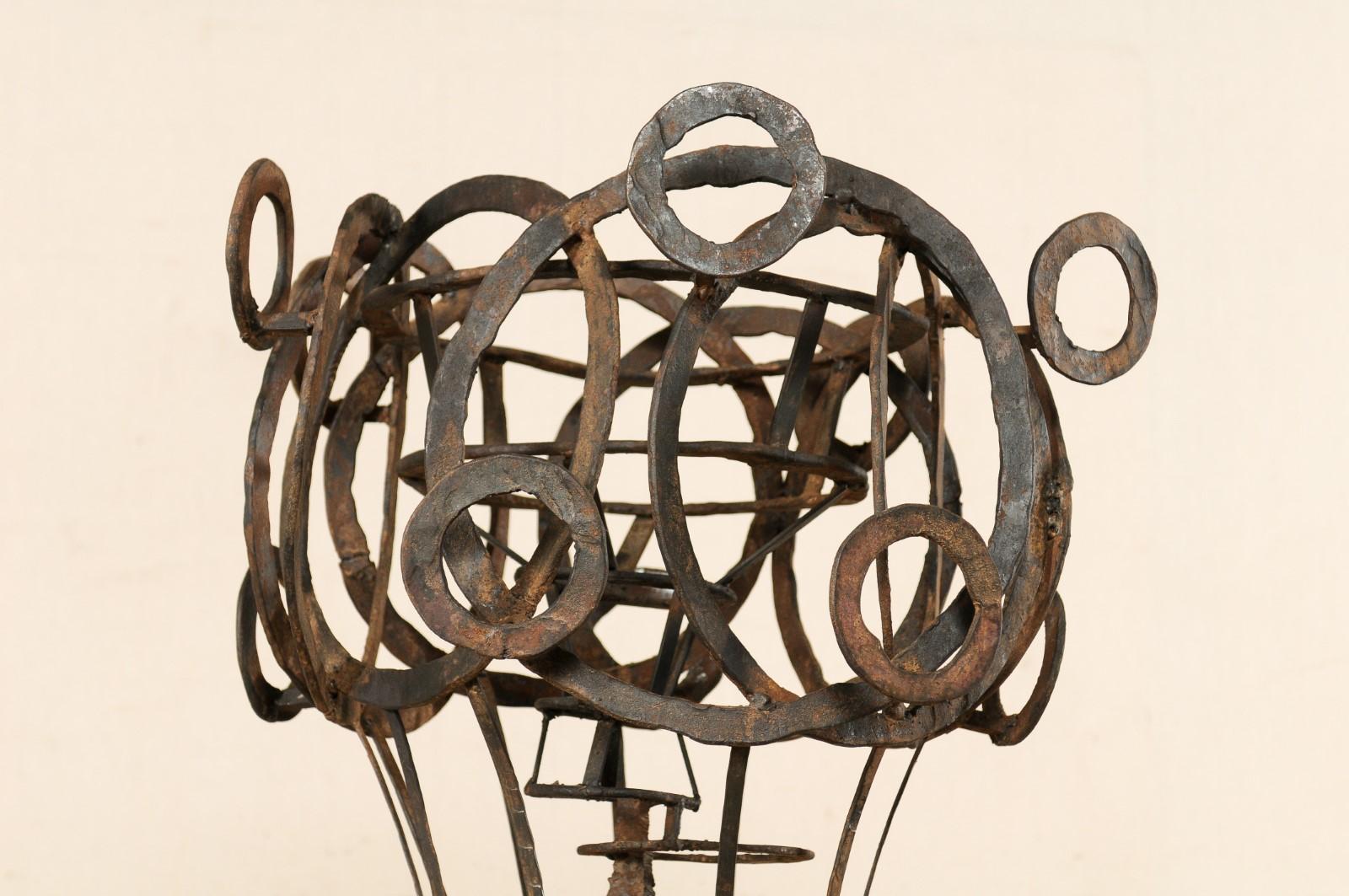 Tall French Sculptural Iron Abstract Art Piece, circa 1930s-1940s In Good Condition For Sale In Atlanta, GA