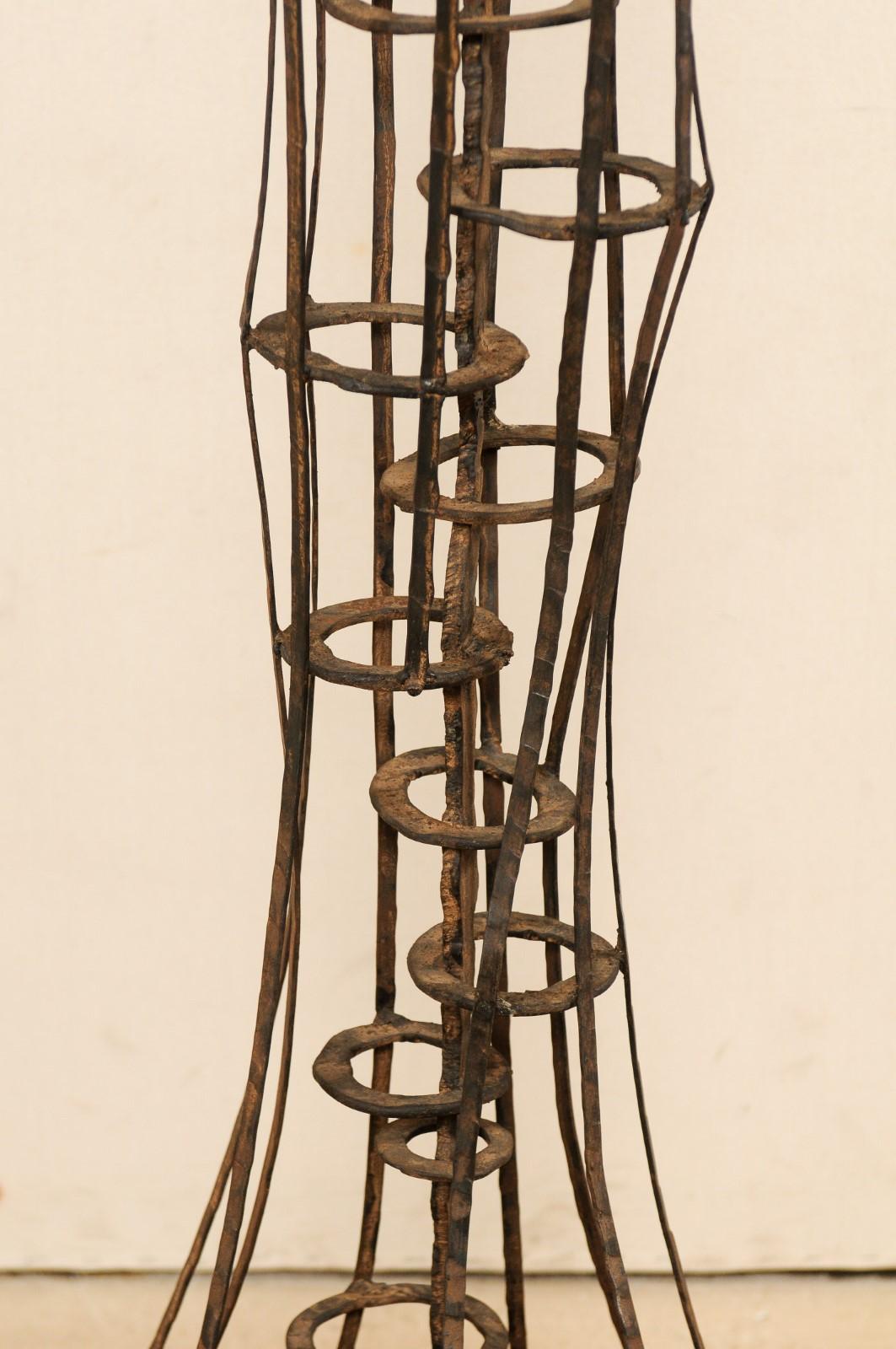 Metal Tall French Sculptural Iron Abstract Art Piece, circa 1930s-1940s For Sale