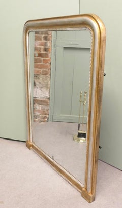 Tall French Silver and Gold Louis Philippe Wall Mirror