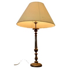 Antique Tall French Silver-plated Candlestick Table Lamp  A very attractive piece
