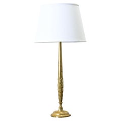 Antique Tall French Solid Brass Table Lamp