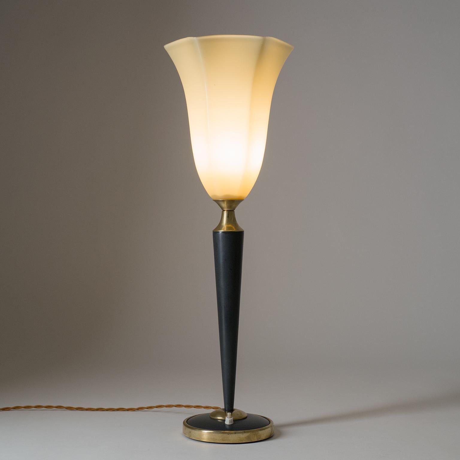 Art Deco Tall French Table Lamp, circa 1940