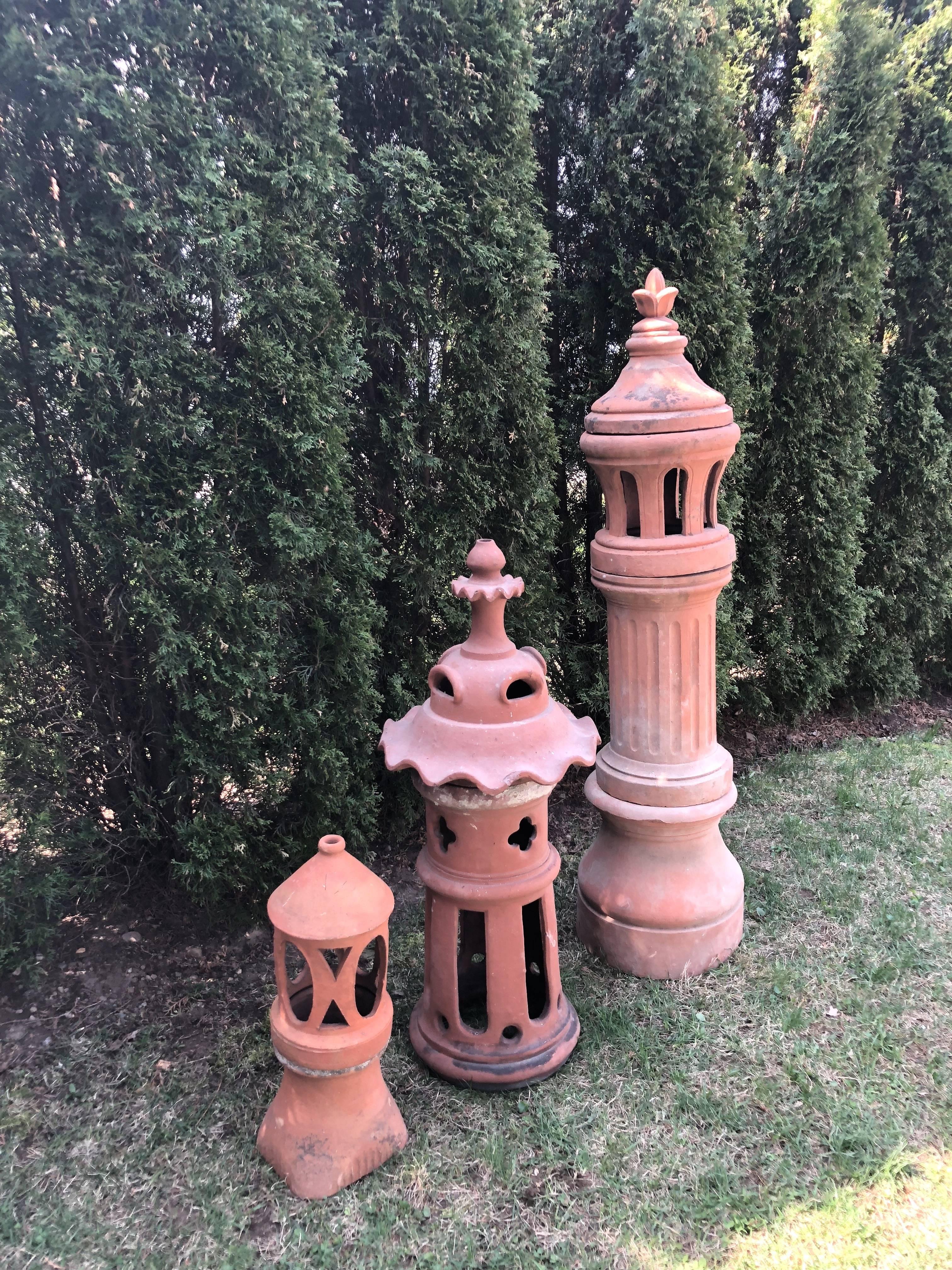 Tall French Terracotta Garden Lantern 2