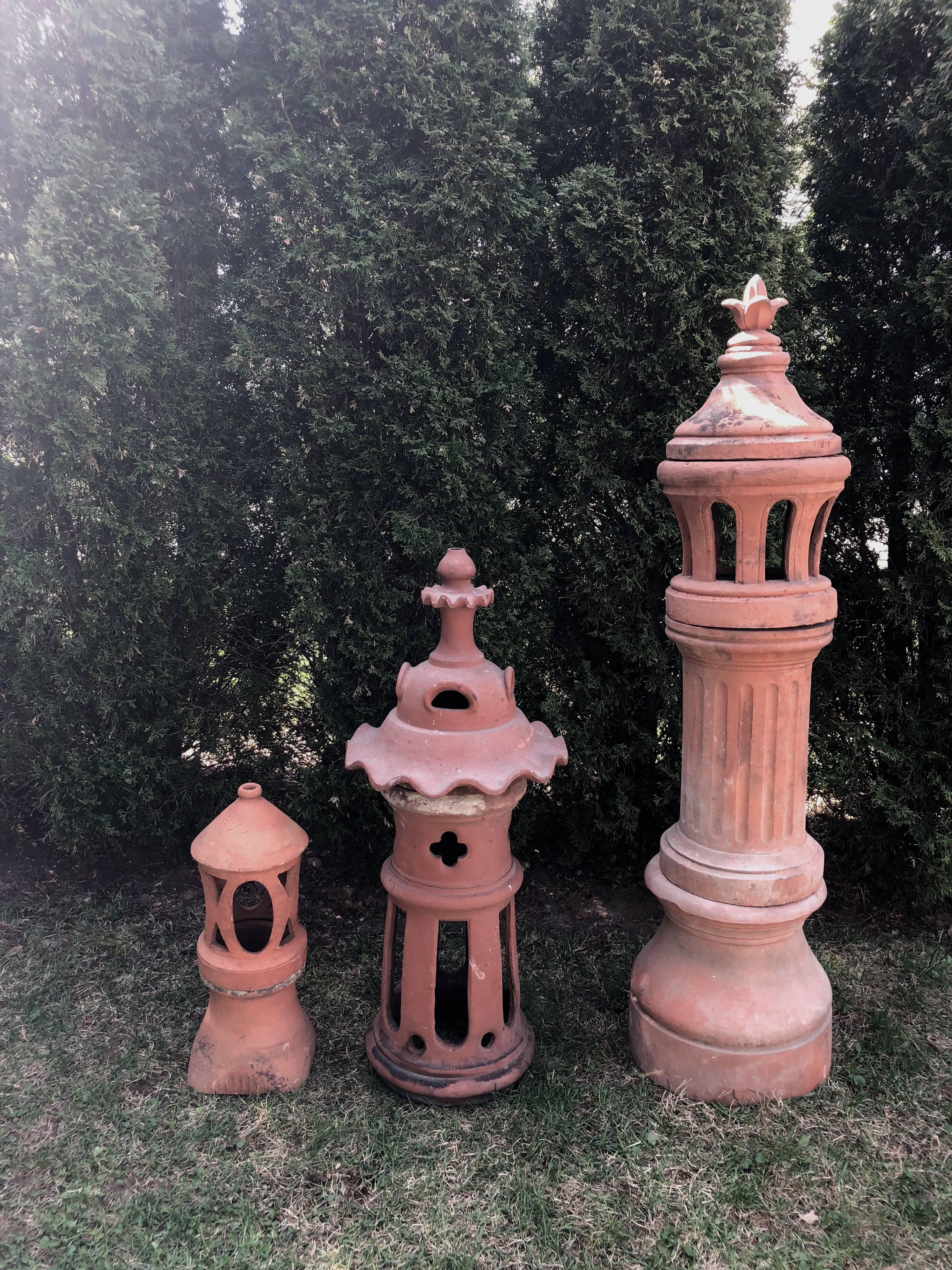 Tall French Terracotta Garden Lantern 1