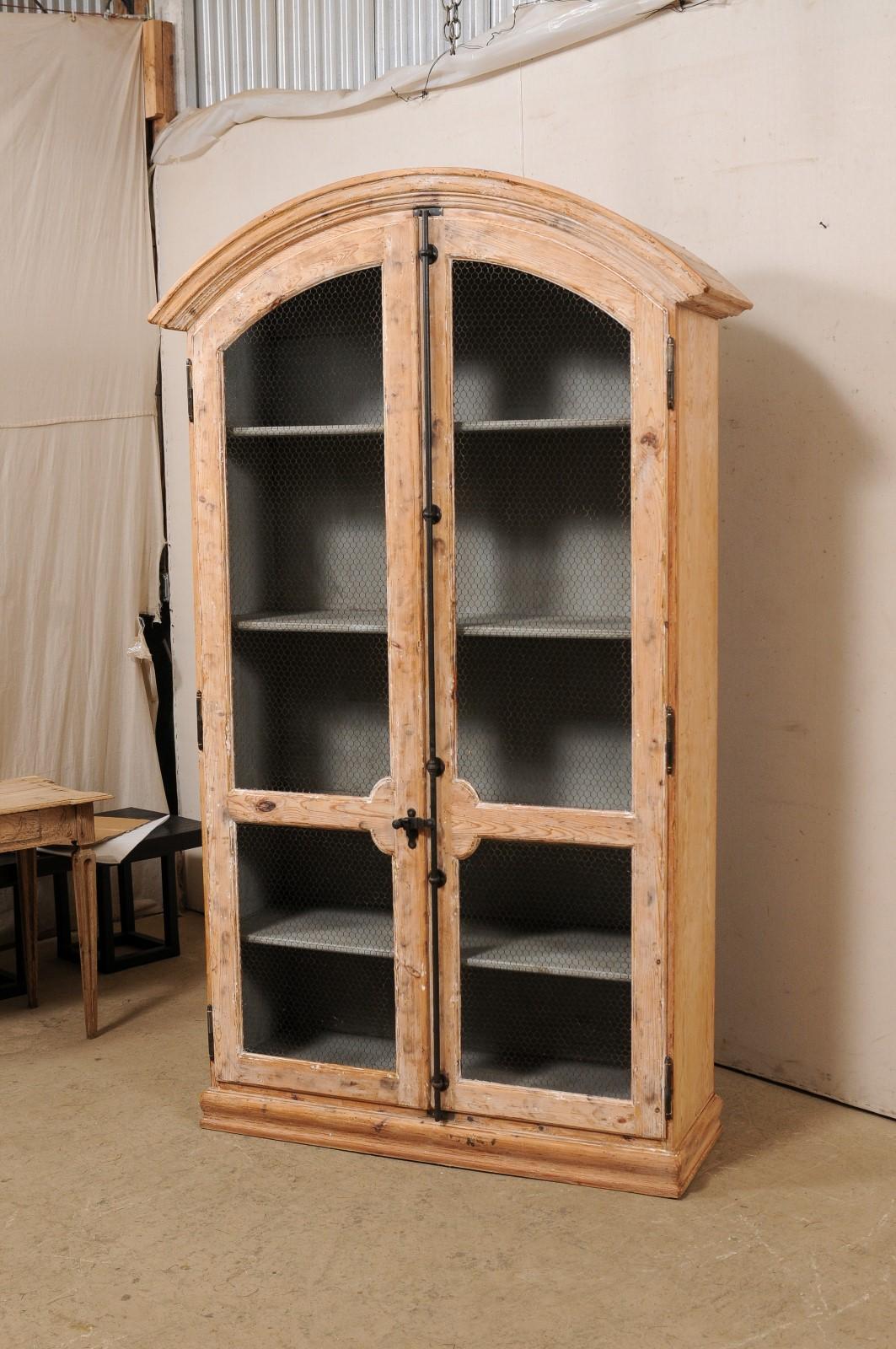 arched cabinet with glass doors