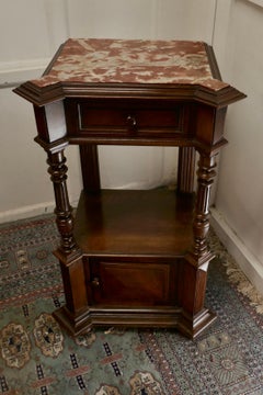 Tall French Walnut Side Cabinet