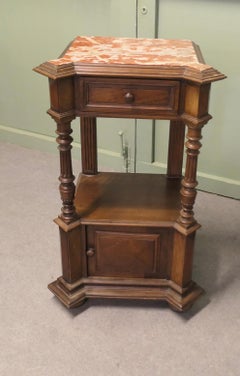 Tall French Walnut Side Cabinet