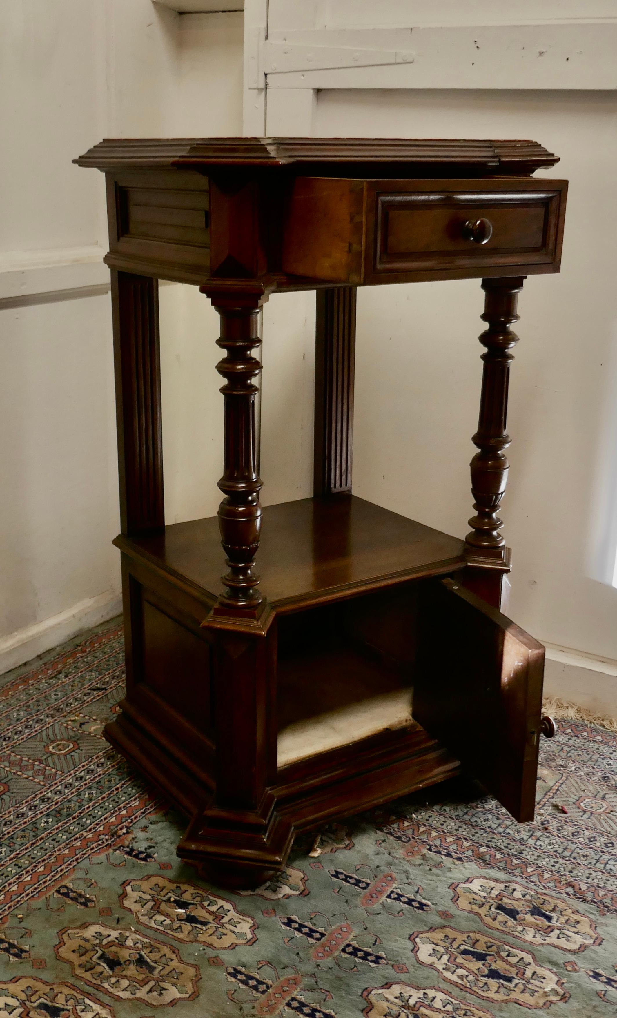 Tall French Walnut Side Cabinet In Good Condition For Sale In Chillerton, Isle of Wight