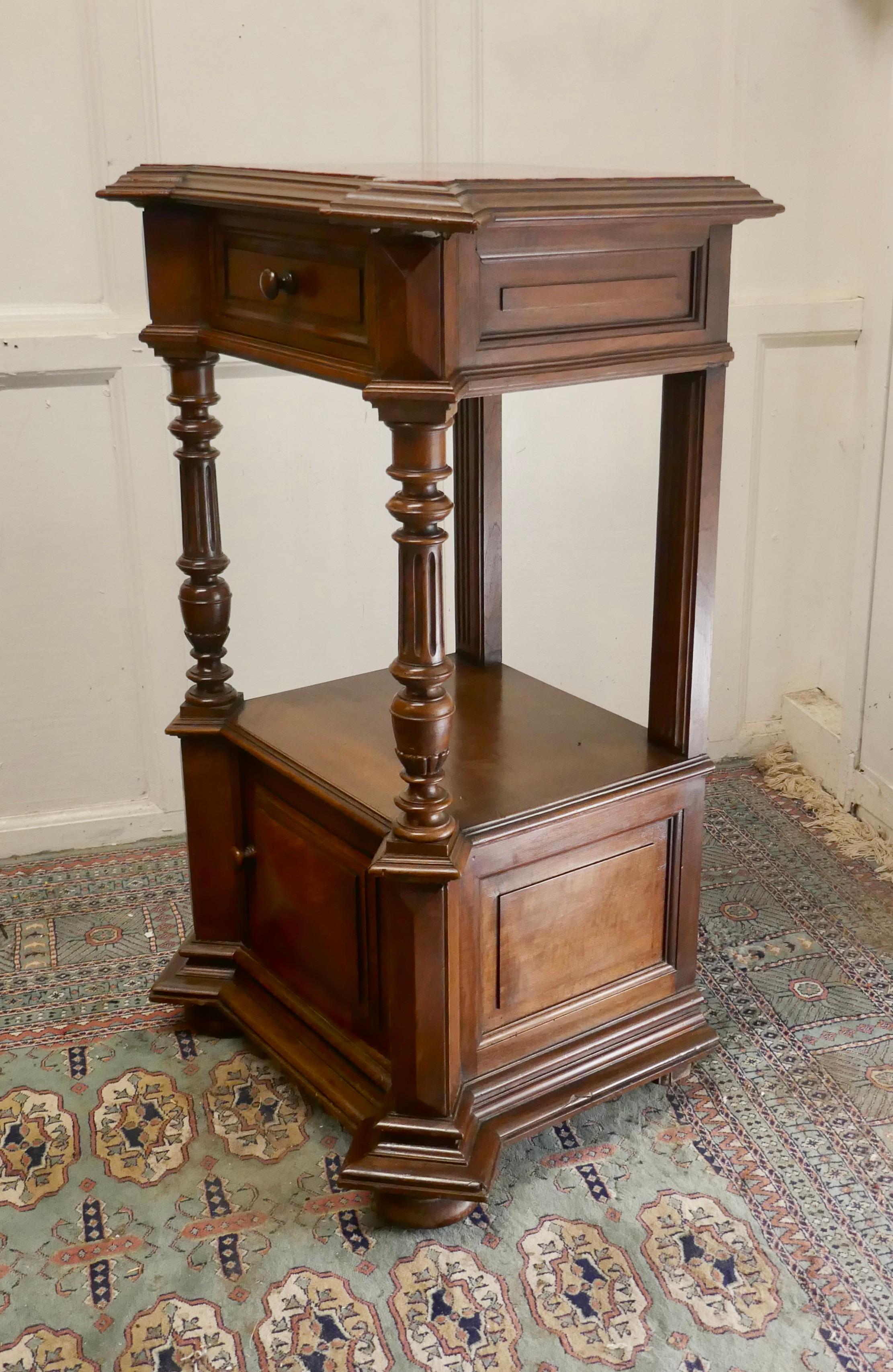 Tall French Walnut Side Cabinet For Sale 1