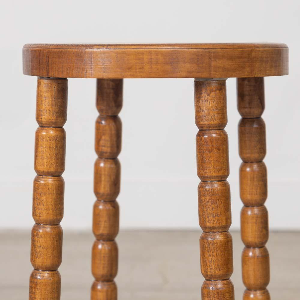 Tall French Wood Stool For Sale 7