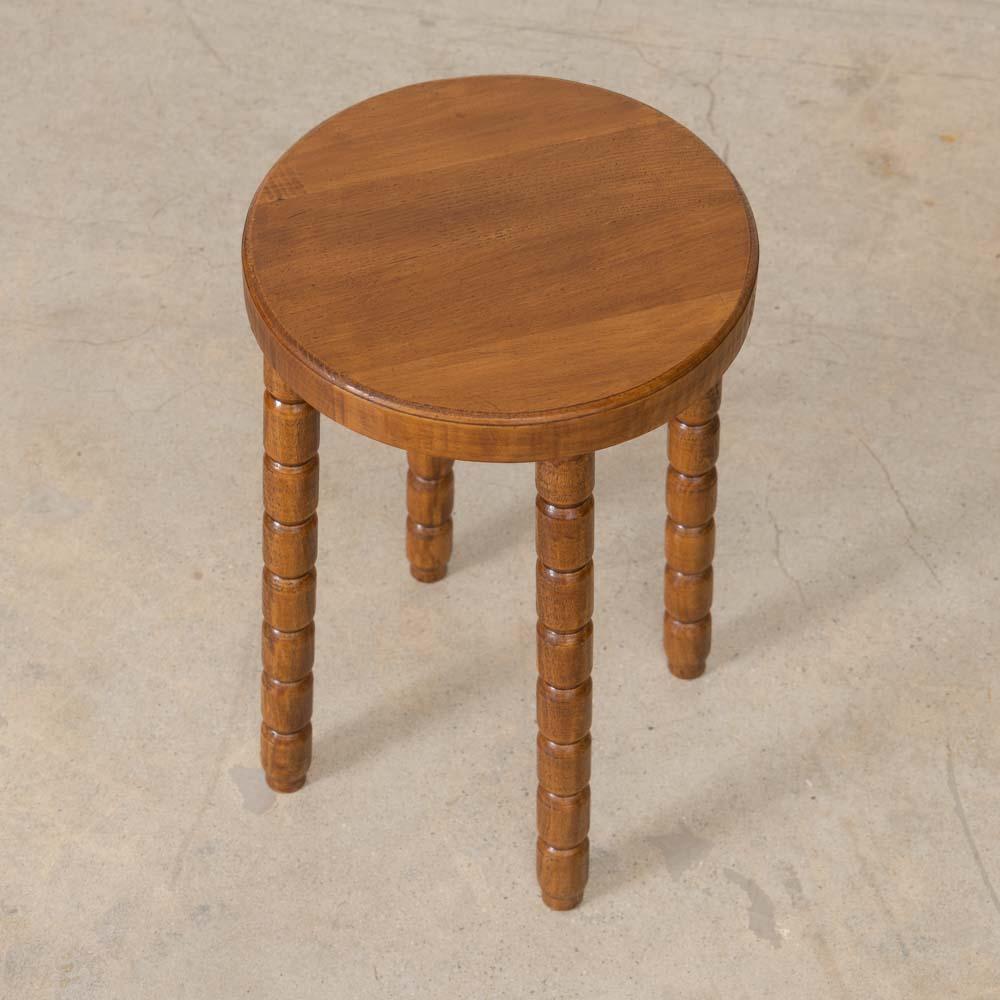 Tall French Wood Stool For Sale 9