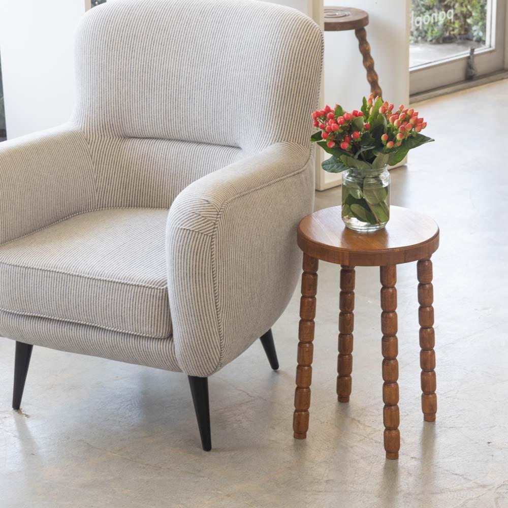 Tall French Wood Stool In Good Condition For Sale In Los Angeles, CA