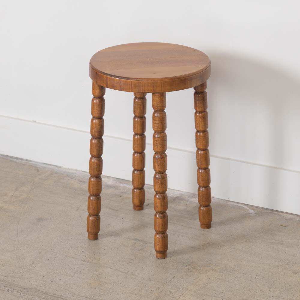 Tall French Wood Stool For Sale 3