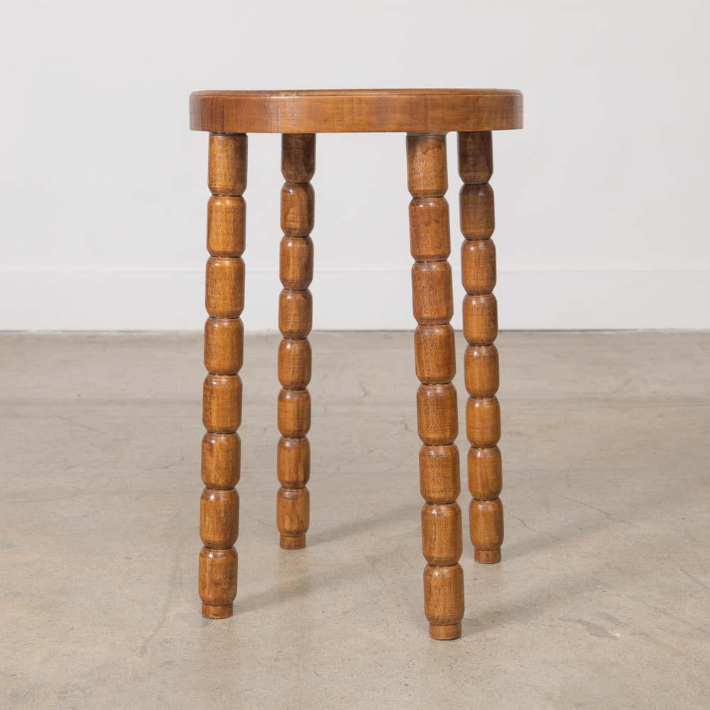 Tall French Wood Stool For Sale 5