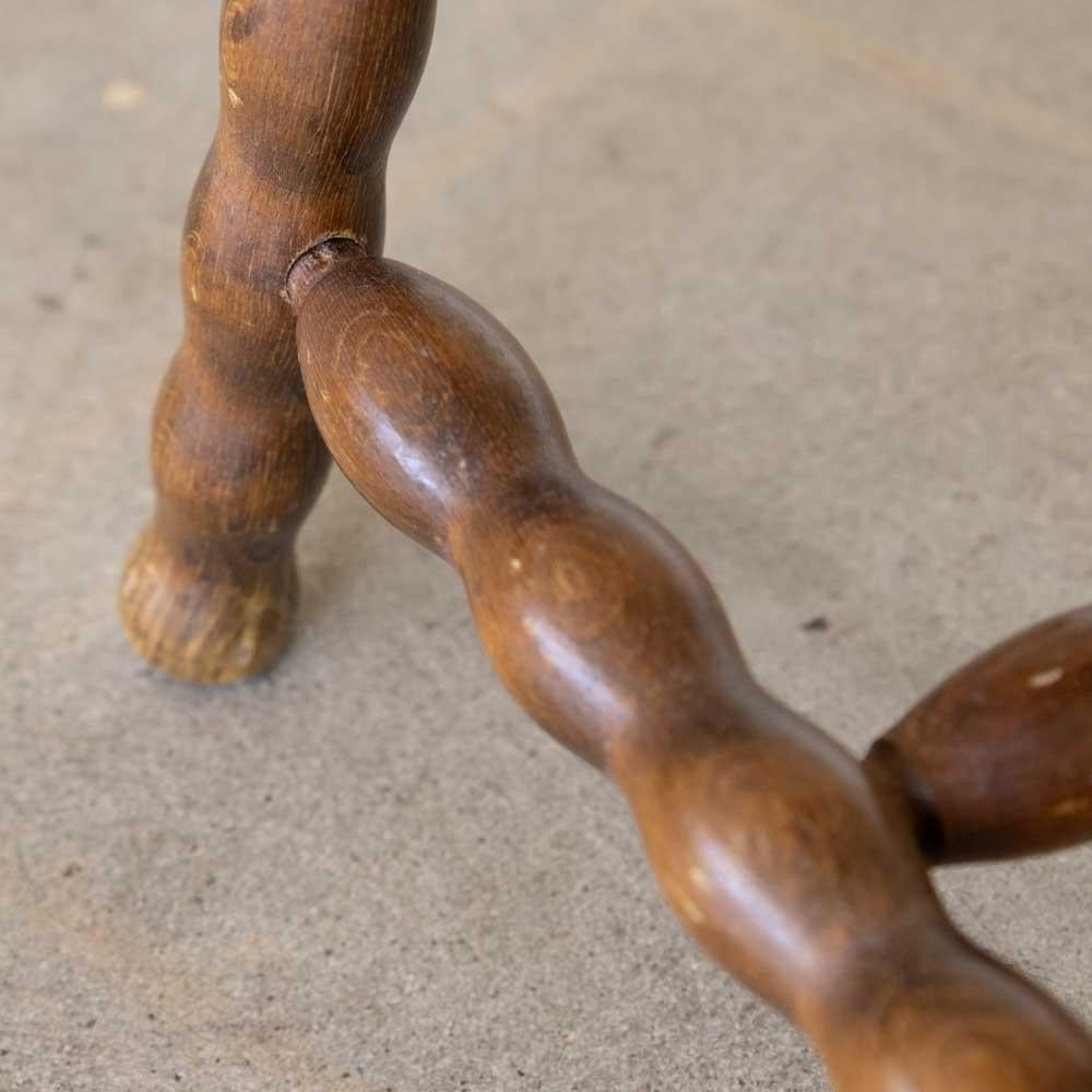 Tall French Wood Tripod Stool 10