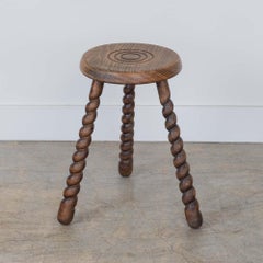 Tall French Wood Tripod Stool