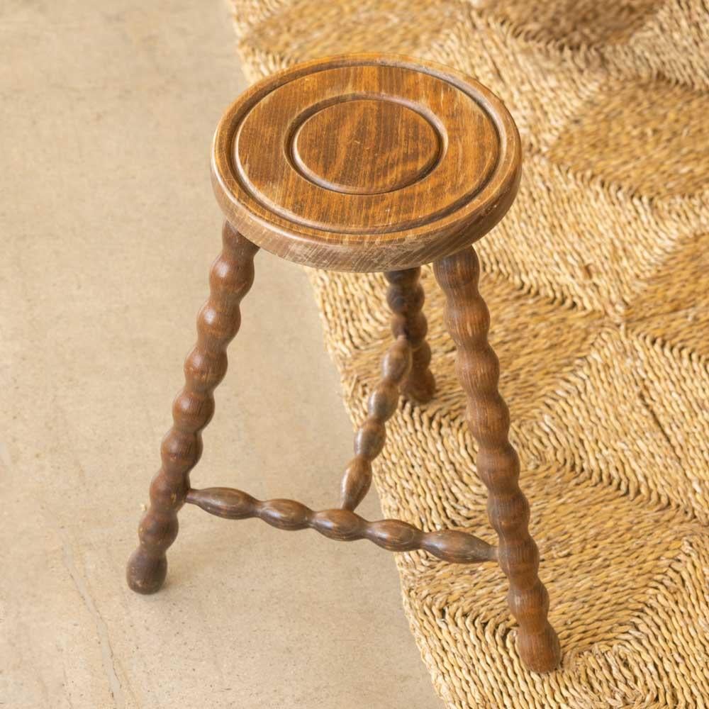 Francese Sgabello francese alto a treppiede in Wood in vendita