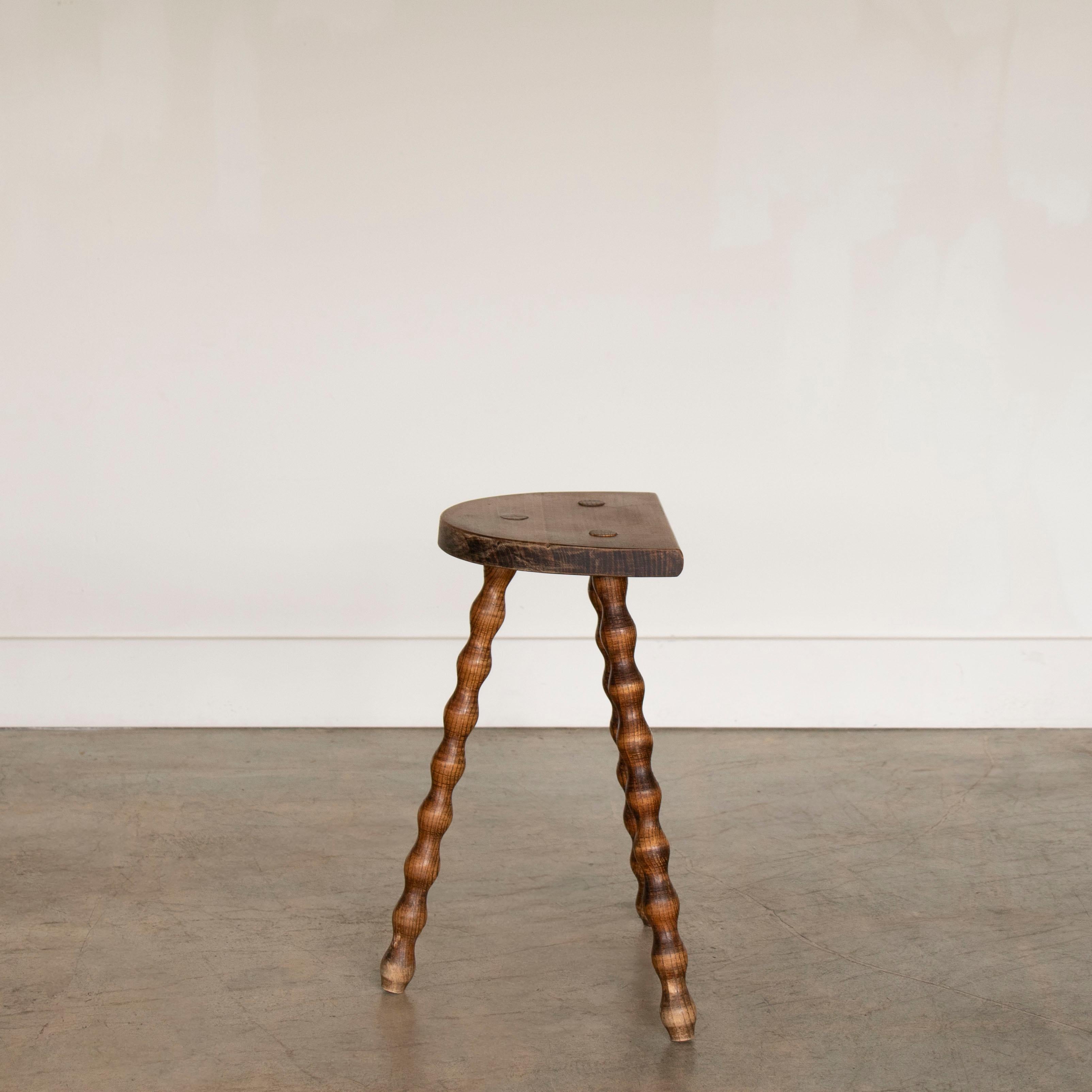 Tall French Wood Tripod Stool 1