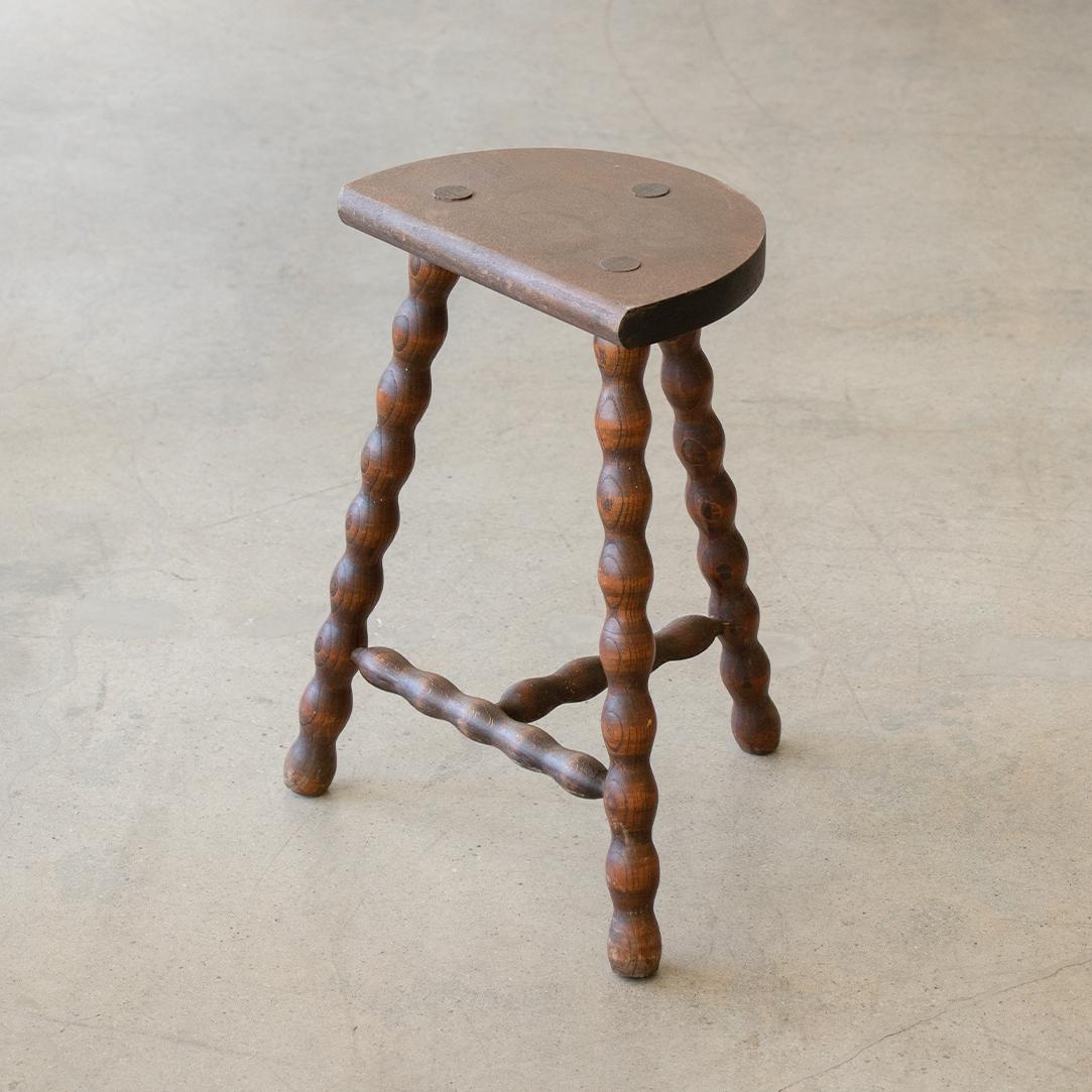 Tall French Wood Tripod Stool 1