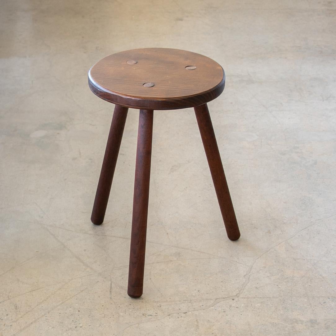 Tall French Wood Tripod Stool 2