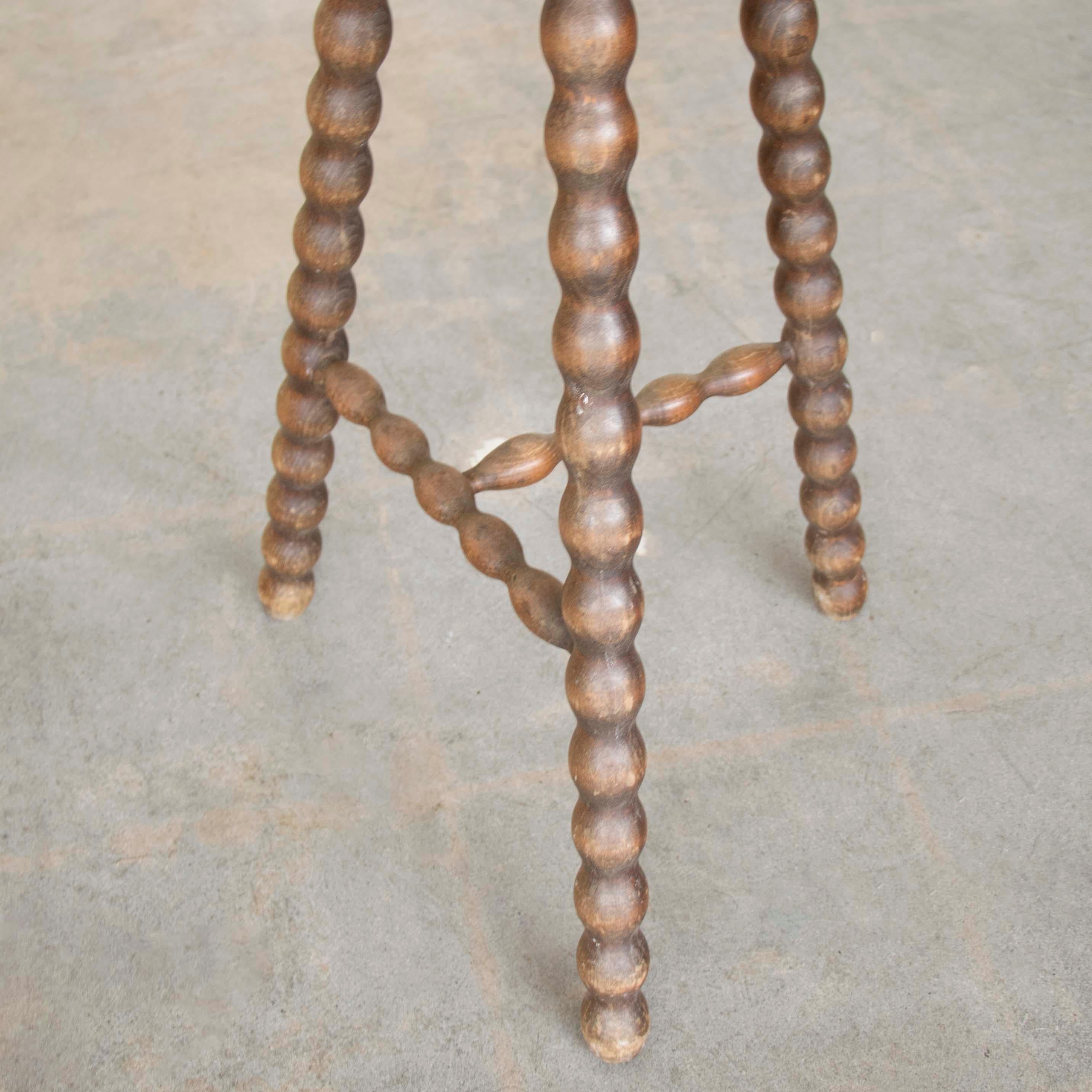 Tall French Wood Tripod Stool 2