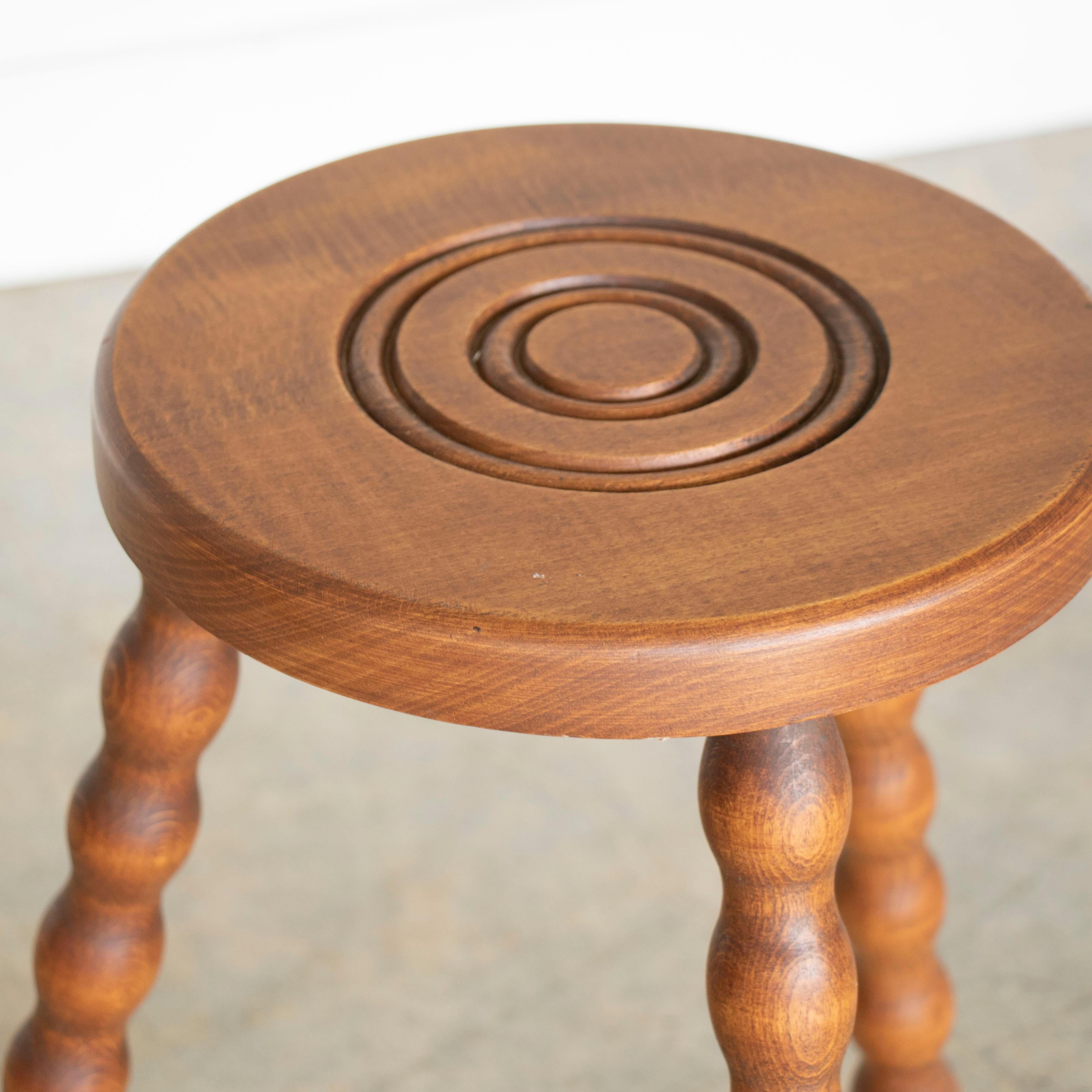 Tall French Wood Tripod Stool 2