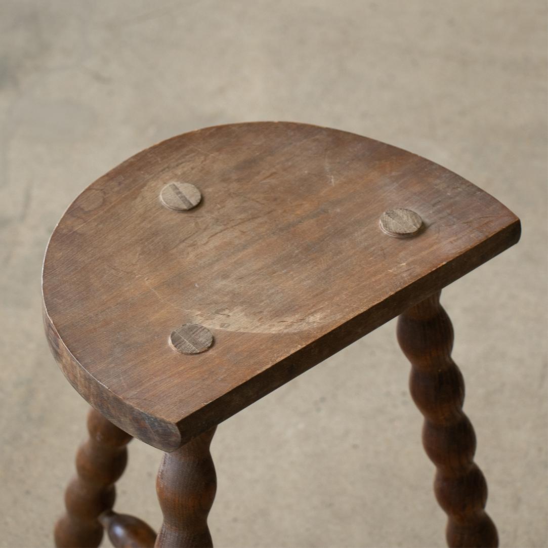 Tall French Wood Tripod Stool 2
