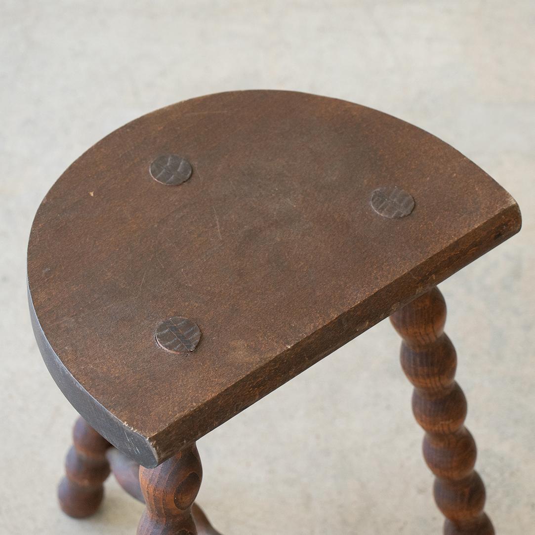 Tall French Wood Tripod Stool 2