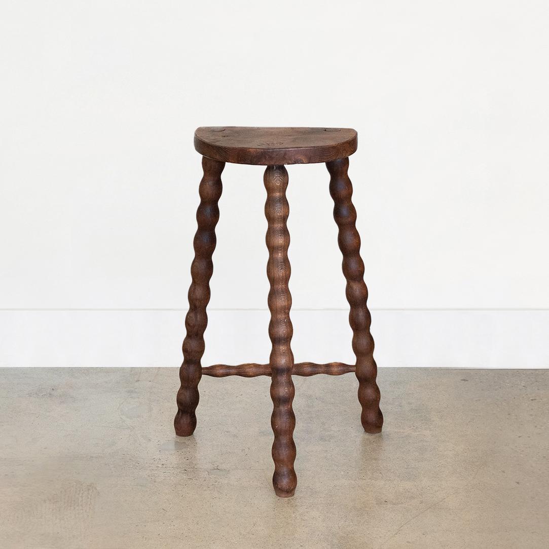 Tall French Wood Tripod Stool 2