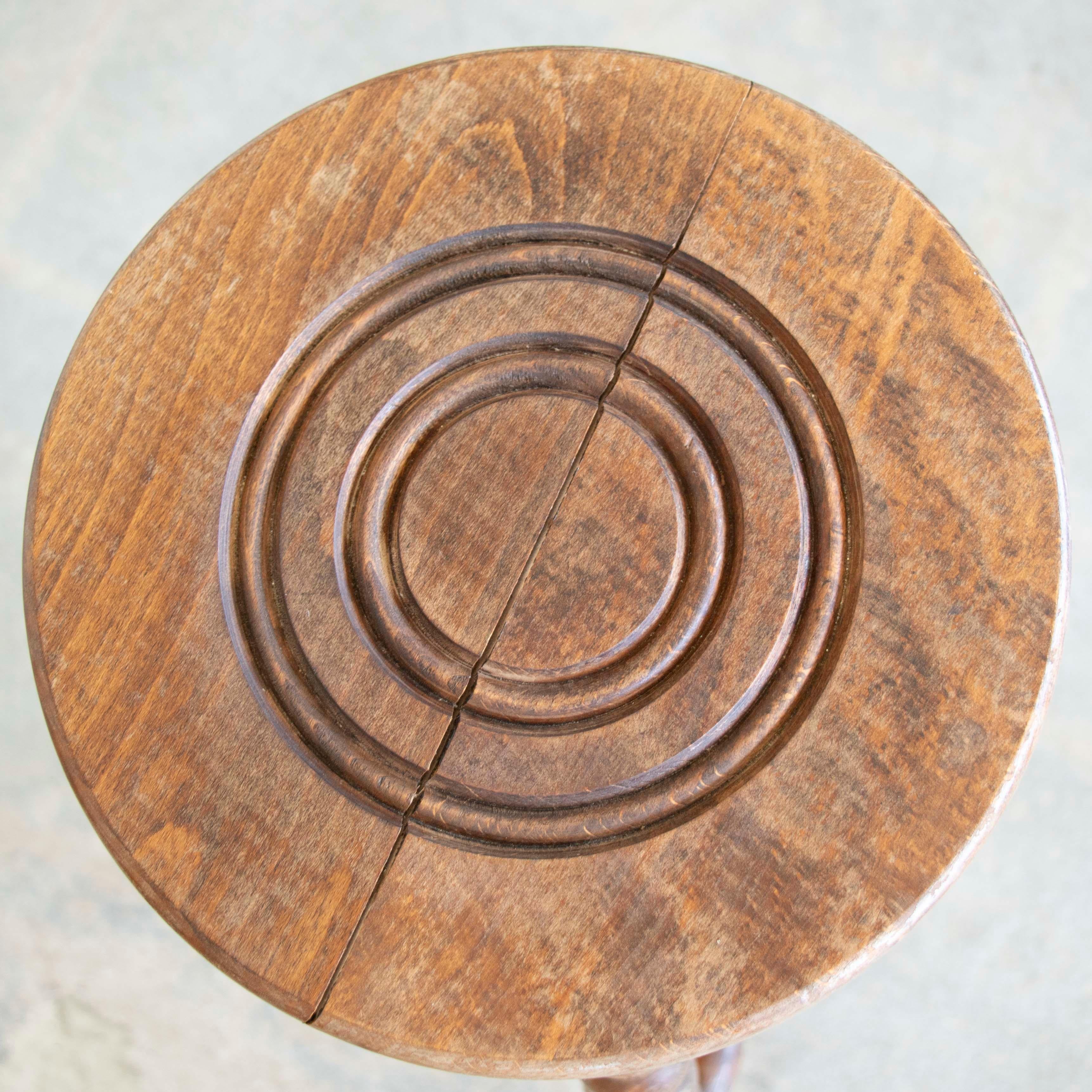 Tall French Wood Tripod Stool 4