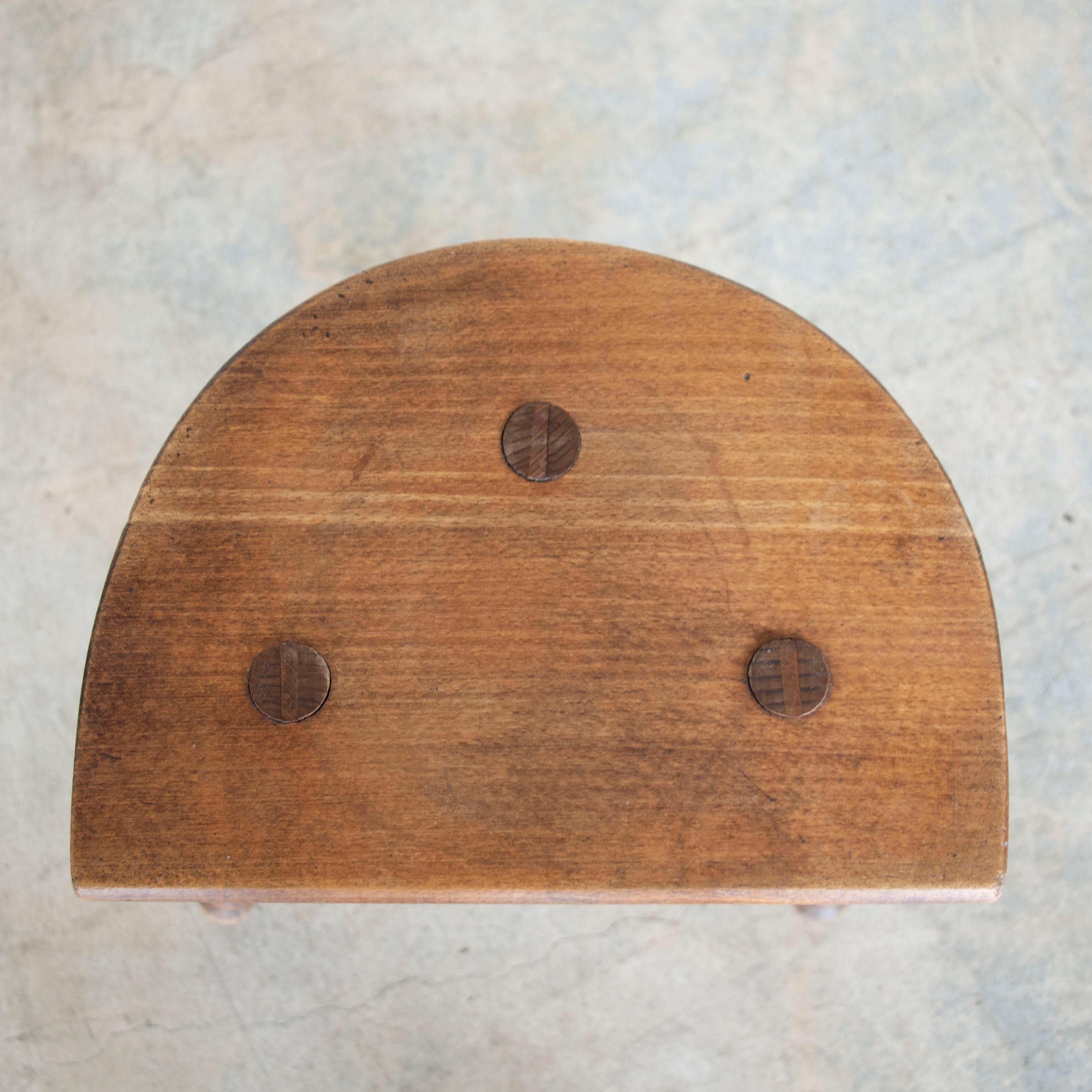 Tall French Wood Tripod Stool 3