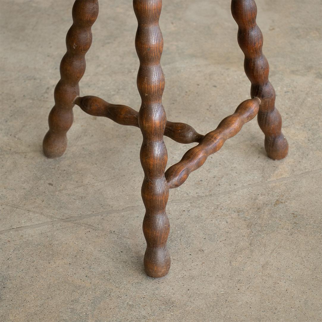 Tall French Wood Tripod Stool 3