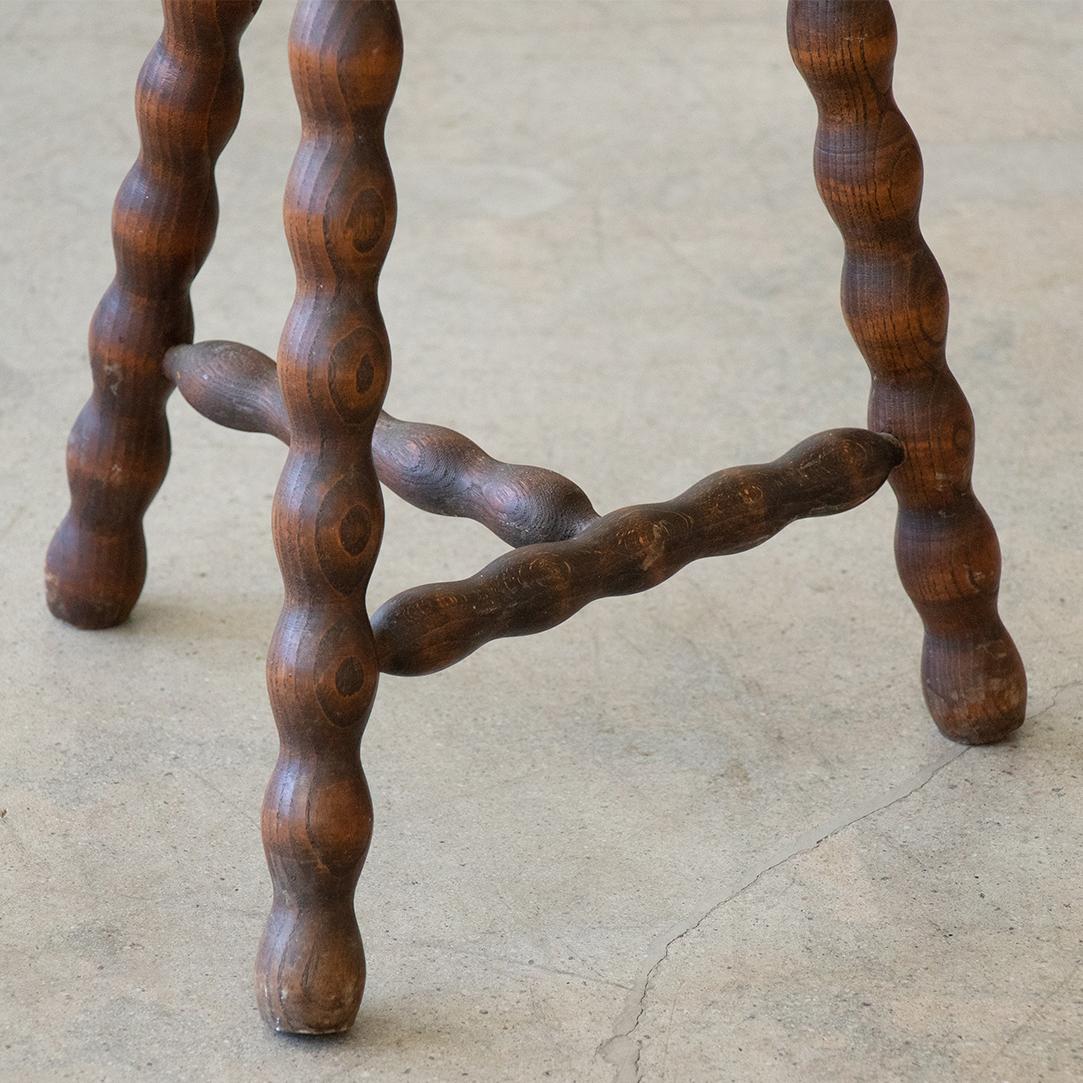 Tall French Wood Tripod Stool 3