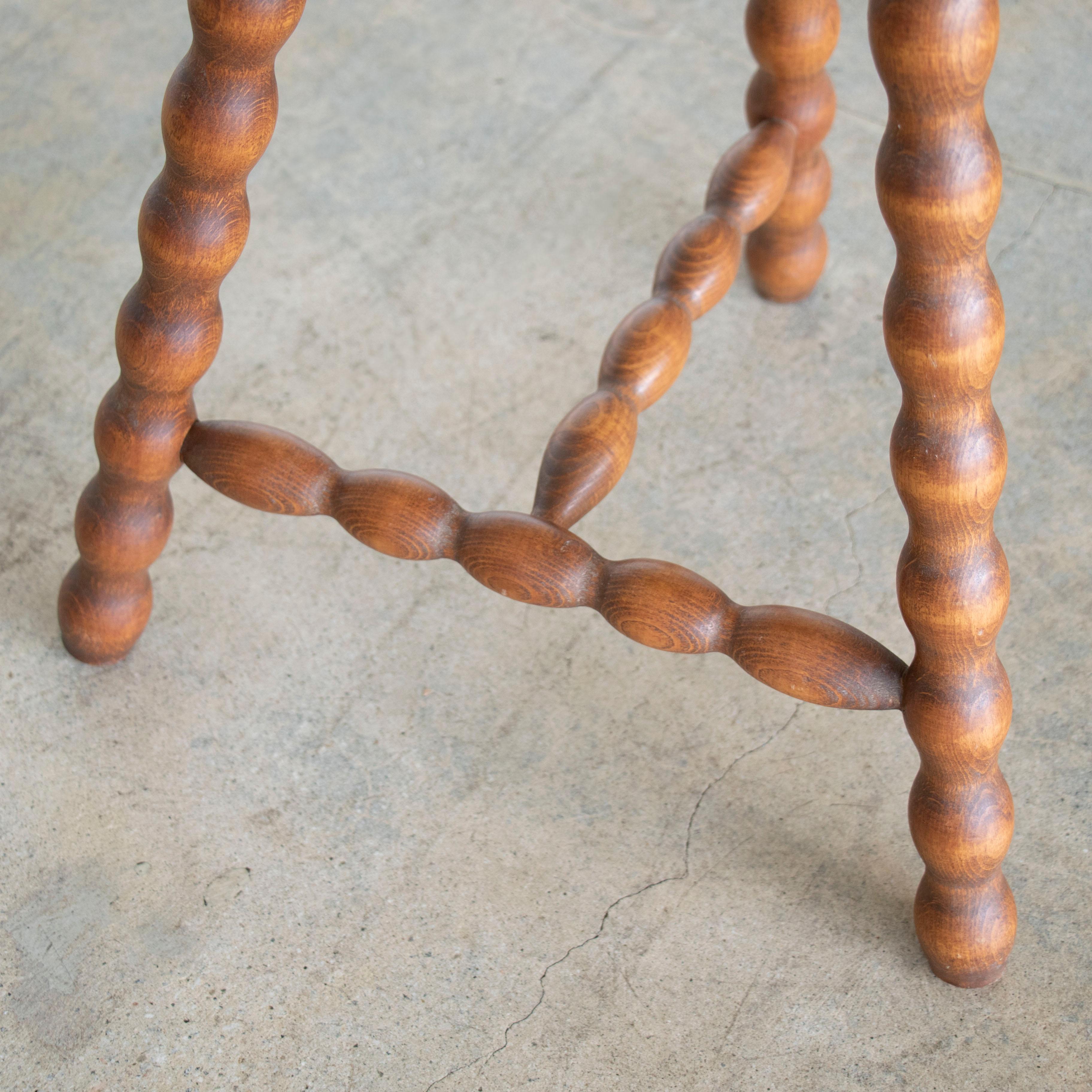 Tall French Wood Tripod Stool 4