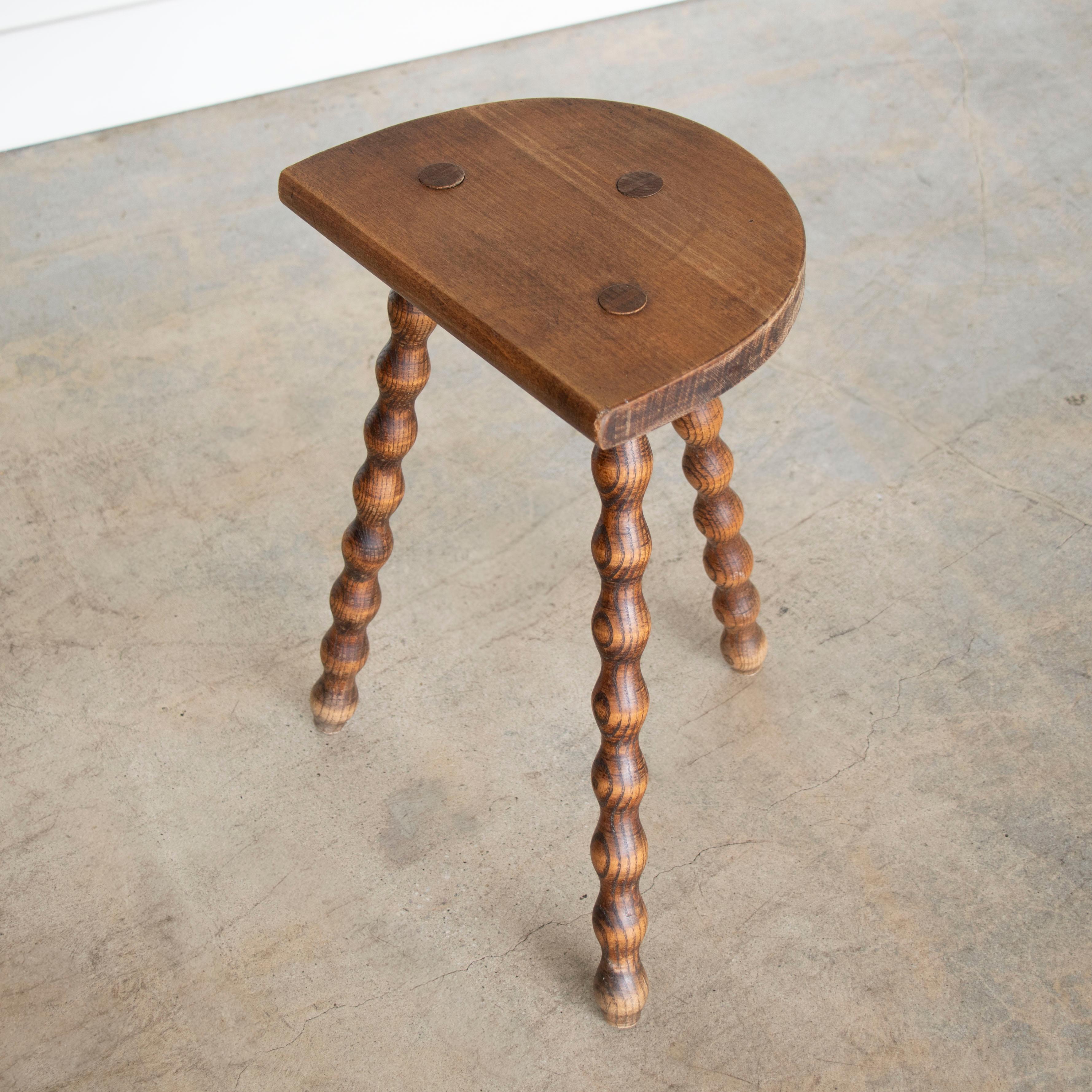 Tall French Wood Tripod Stool 4