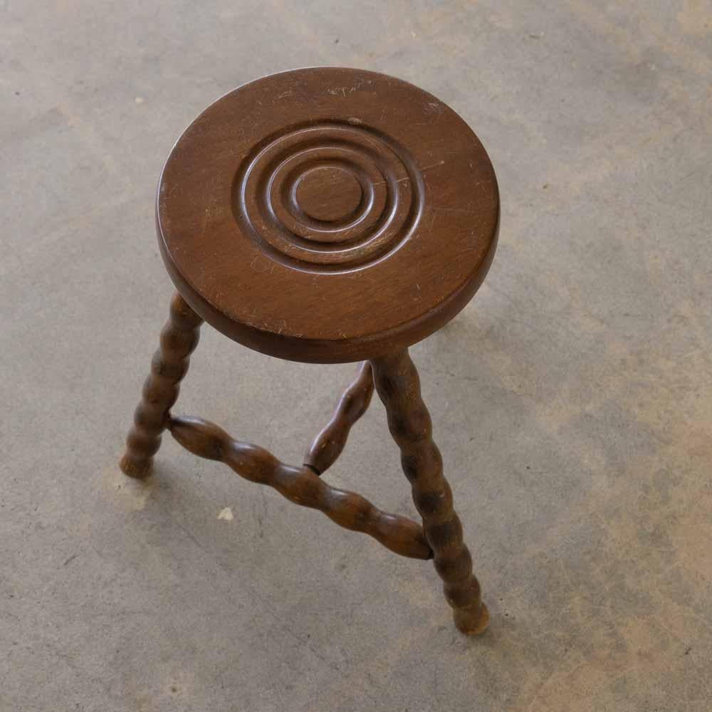 Tall French Wood Tripod Stool 4
