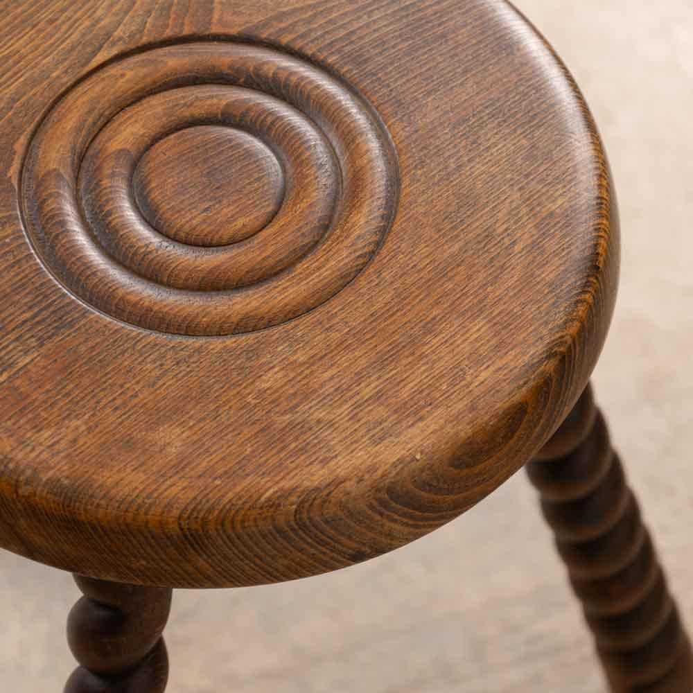 Tall French Wood Tripod Stool en vente 2