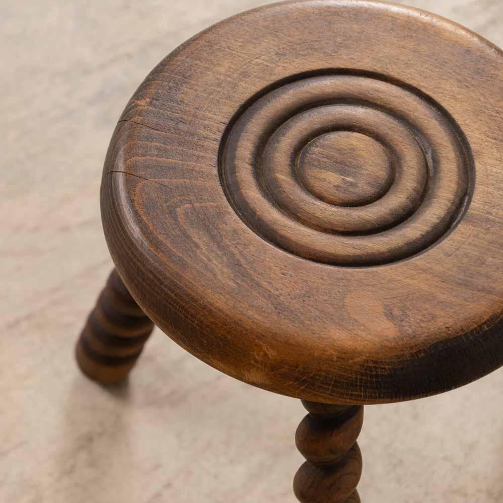 Tall French Wood Tripod Stool en vente 2