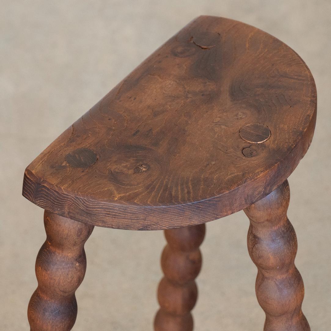 Tall French Wood Tripod Stool 4