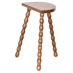 Tall French Wood Tripod Stool