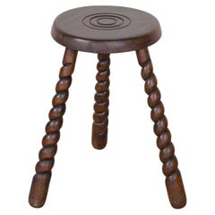 Tall French Wood Tripod Stool
