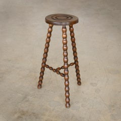Tall French Wood Tripod Table
