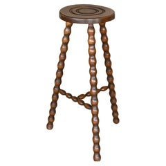 Tall French Wood Tripod Table