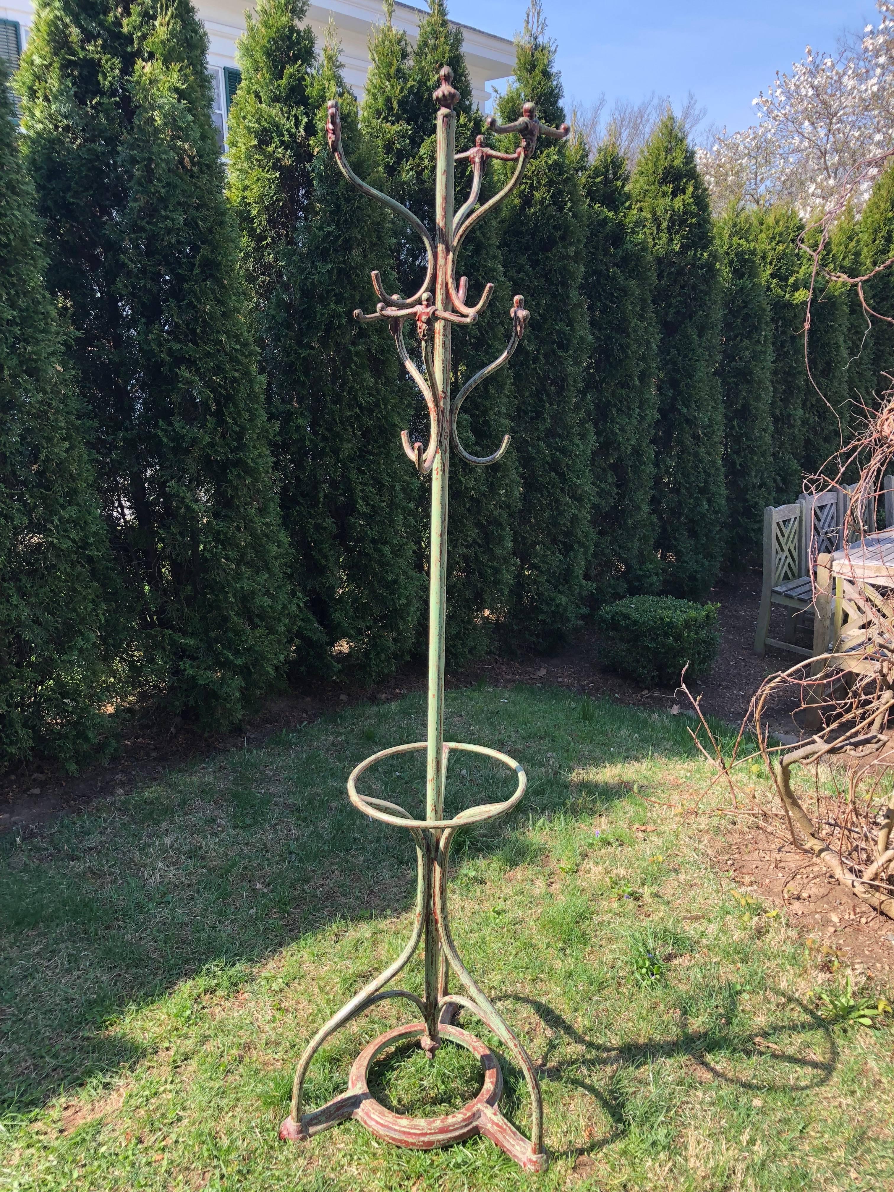 Beautiful coat racks are difficult to find these days and are so utilitarian for any front hallway or corner of an apartment. This gorgeous one also could be used as a unique trellis in the garden, covered in clematis or climbing roses. Made of