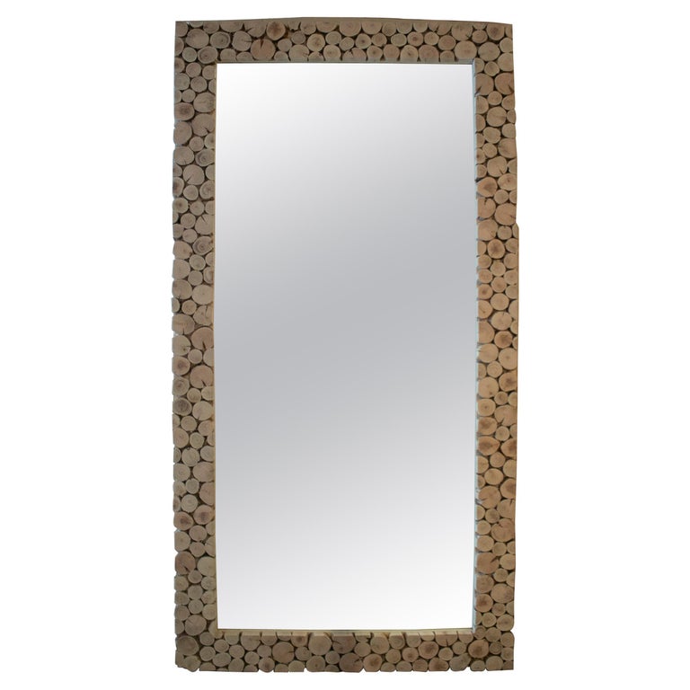 Tall Full Body Spanish Handmade Wall Mirror w/ Cut Wooden Logs For Sale at  1stDibs | wood logs in spanish