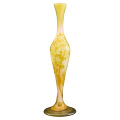 Tall Galle floral cameo glass vase C1910