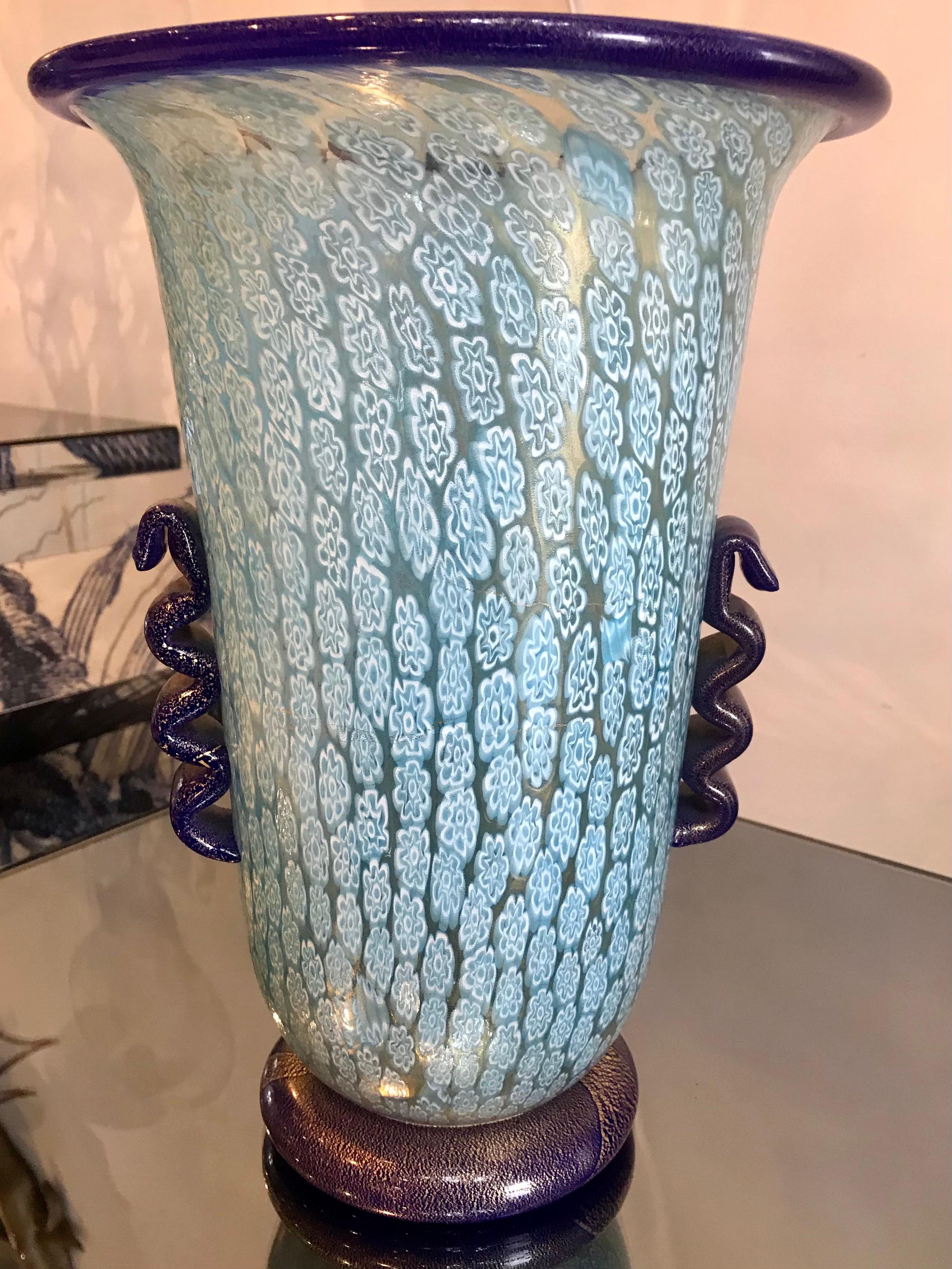 Mid-Century Modern Grand vase Millefiori Gambaro & Poggi en vente
