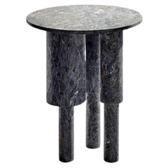 Tall Game of Stone Side Table, Black Silver by Josefina Munoz