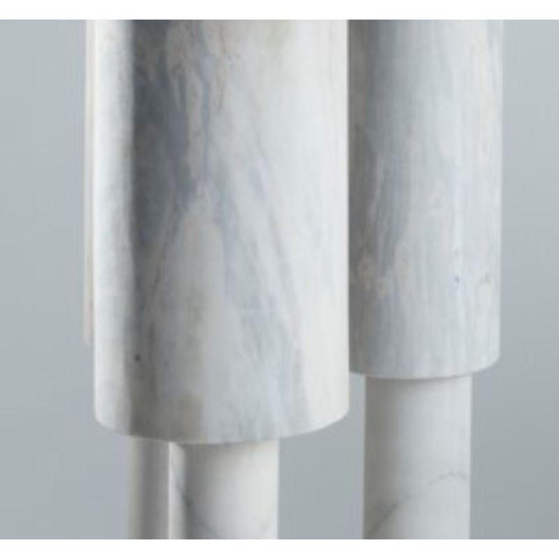 Marble Tall Game of Stone Side Table, Blue by Josefina Munoz For Sale